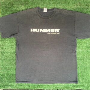 Vintage Y2K Hummer Logo Shirt Black Spell Out Automotive Tee